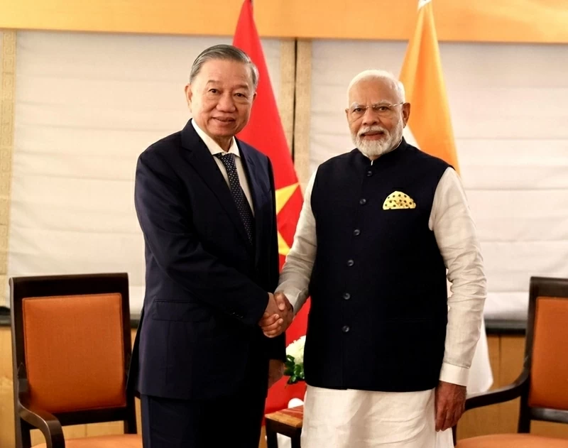 Tổng Bí thư, Chủ tịch nước Tô Lâm trao đổi với Thủ tướng Ấn Độ Narendra Modi trong khuôn khổ Hội nghị Thượng đỉnh Tương lai và phiên thảo luận cấp cao của Đại hội đồng Liên Hợp Quốc tại New York (Mỹ), tháng 9/2024.