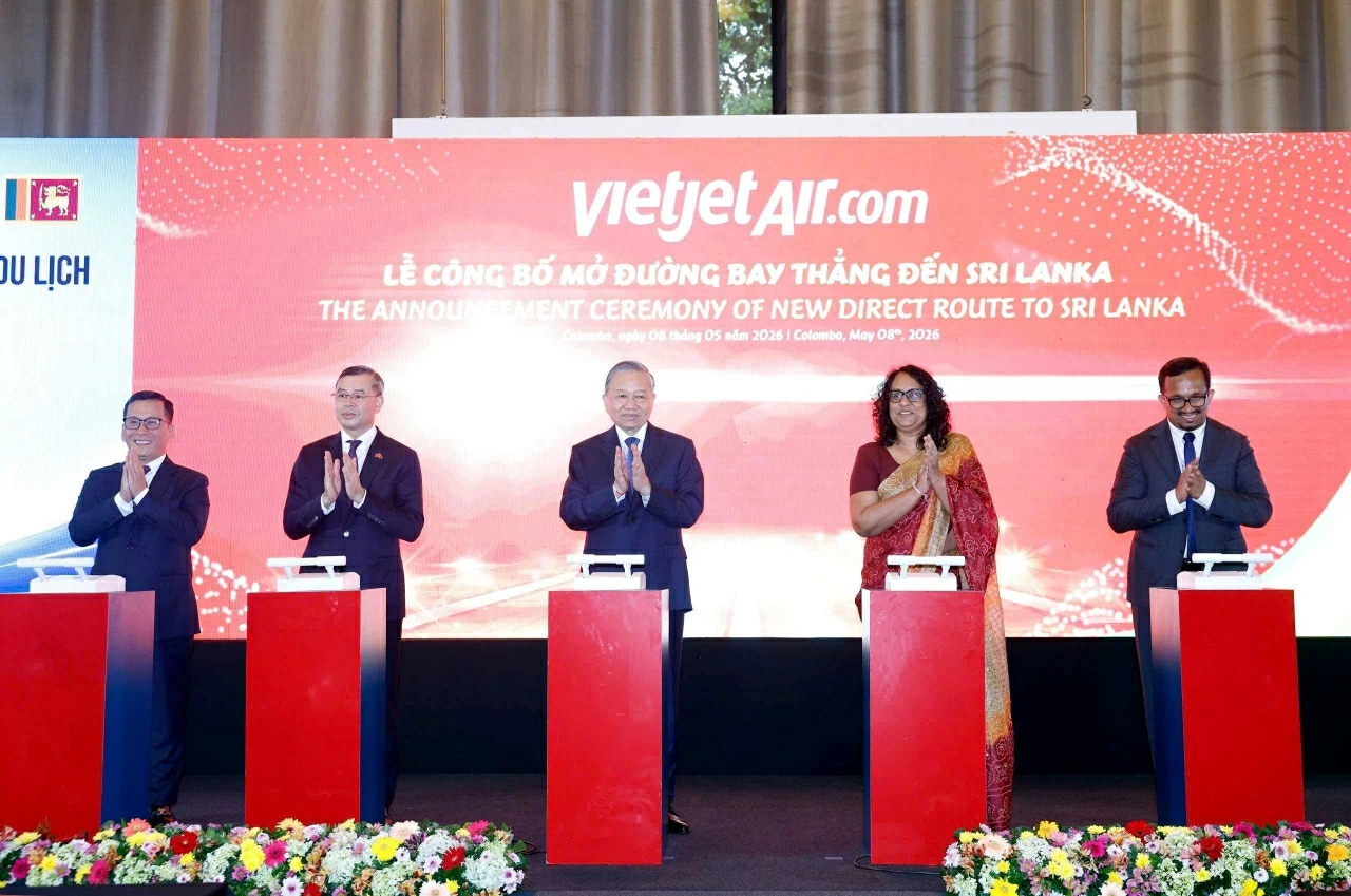 Chào mừng chuyến thăm của Tổng Bí thư, Chủ tịch nước Tô Lâm, Vietjet mở đường bay đầu tiên đến Sri Lanka