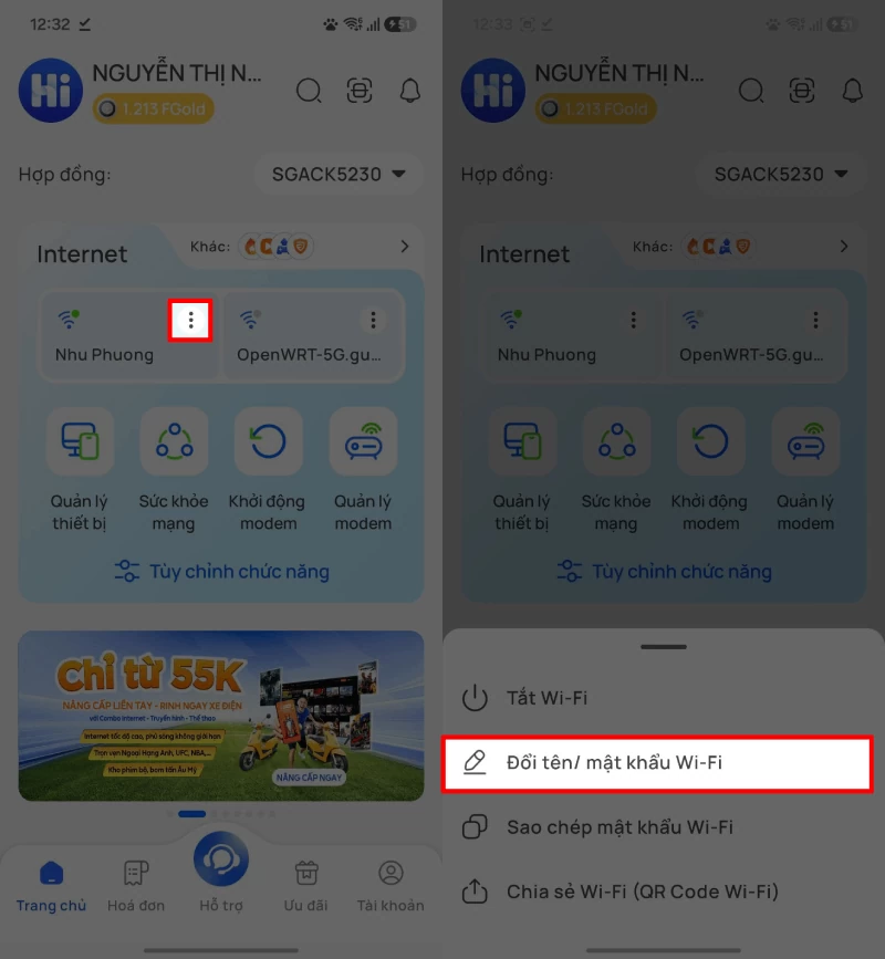 Nhập mật khẩu mới theo ý muốn, nên kết hợp chữ, số và ký tự.