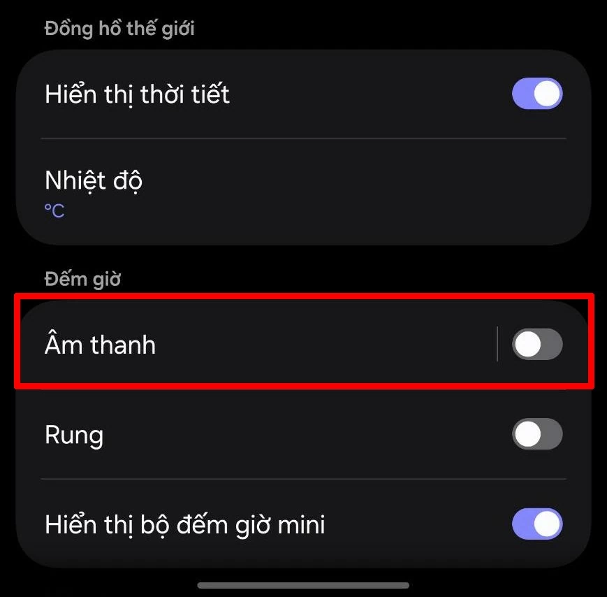 Nếu muốn tắt hoàn toàn, vào mục Âm báo và chọn không âm thanh.