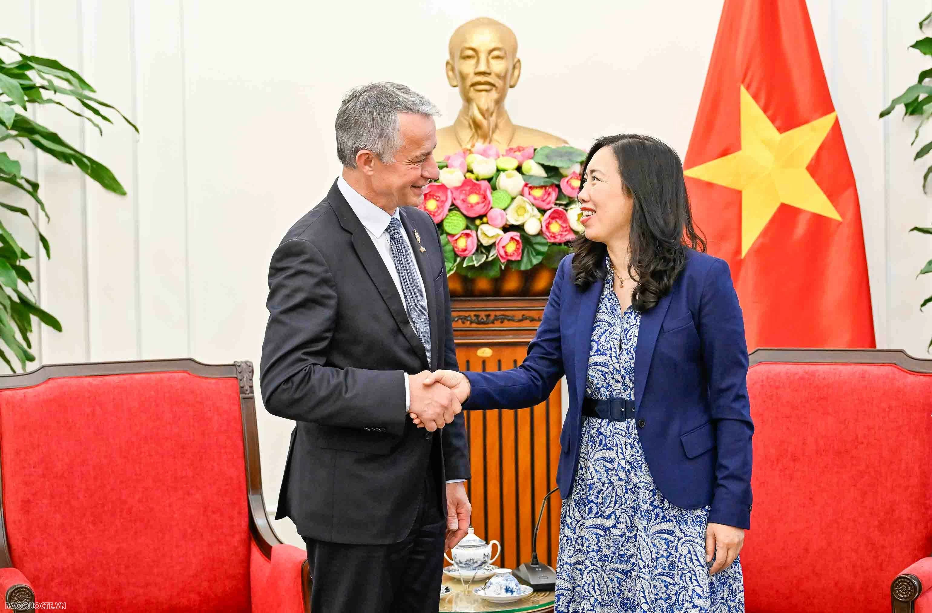 Thứ trưởng Ngoại giao Lê Thị Thu hằng Việt Nam đề nghị Quốc hội Pháp sớm phê chuẩn EVIPA và ủng hộ Ủy ban châu Âu gỡ bỏ
