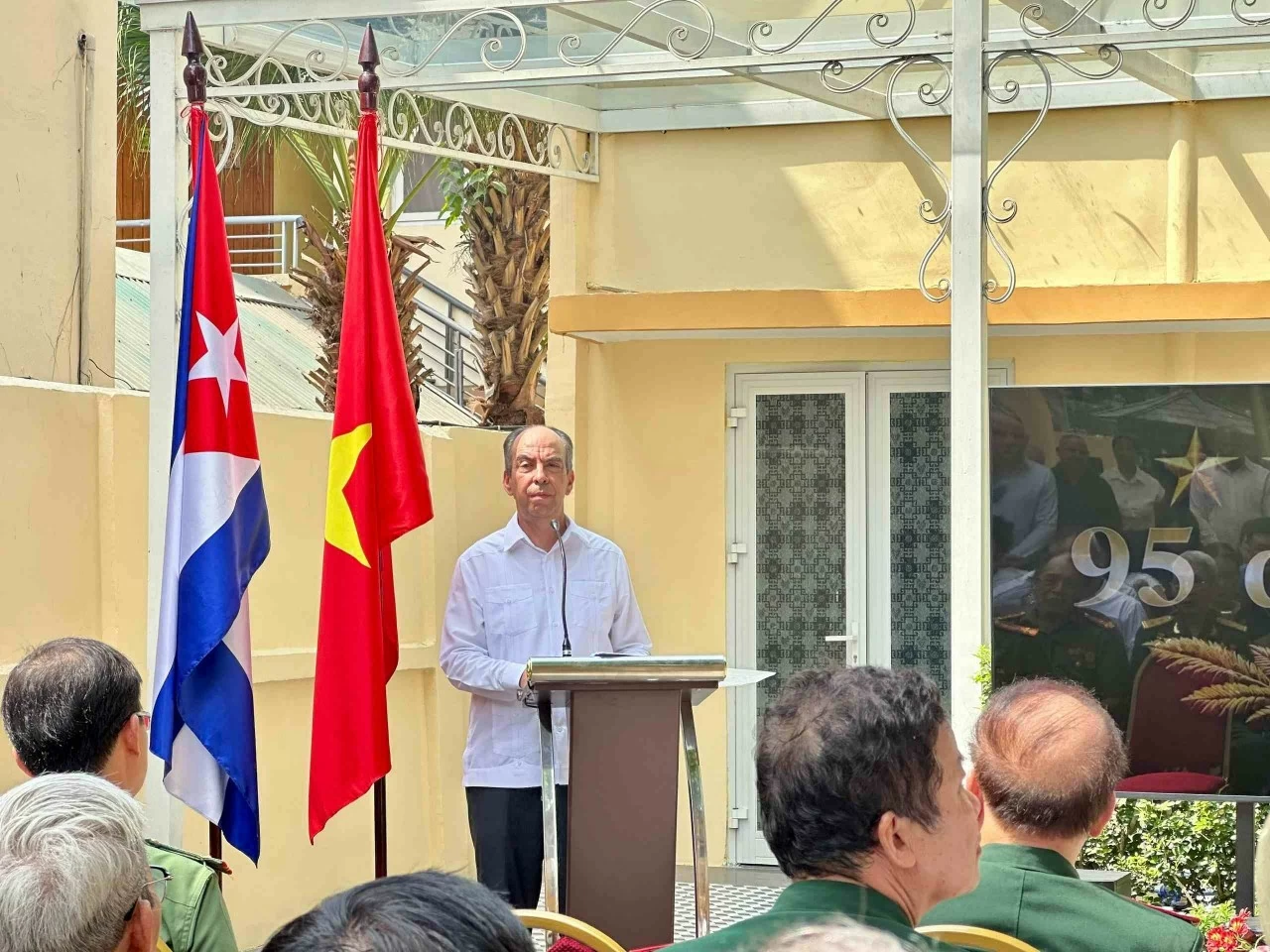 Đại sứ nước Cộng hòa Cuba tại Việt Nam Rogelio Polanco Fuentes phát biểu tại buổi lễ. (Ảnh: Yến Vi) Đại sứ nước Cộng hòa Cuba tại Việt Nam Rogelio Polanco Fuentes phát biểu tại buổi lễ. (Ảnh: Yến Vi)