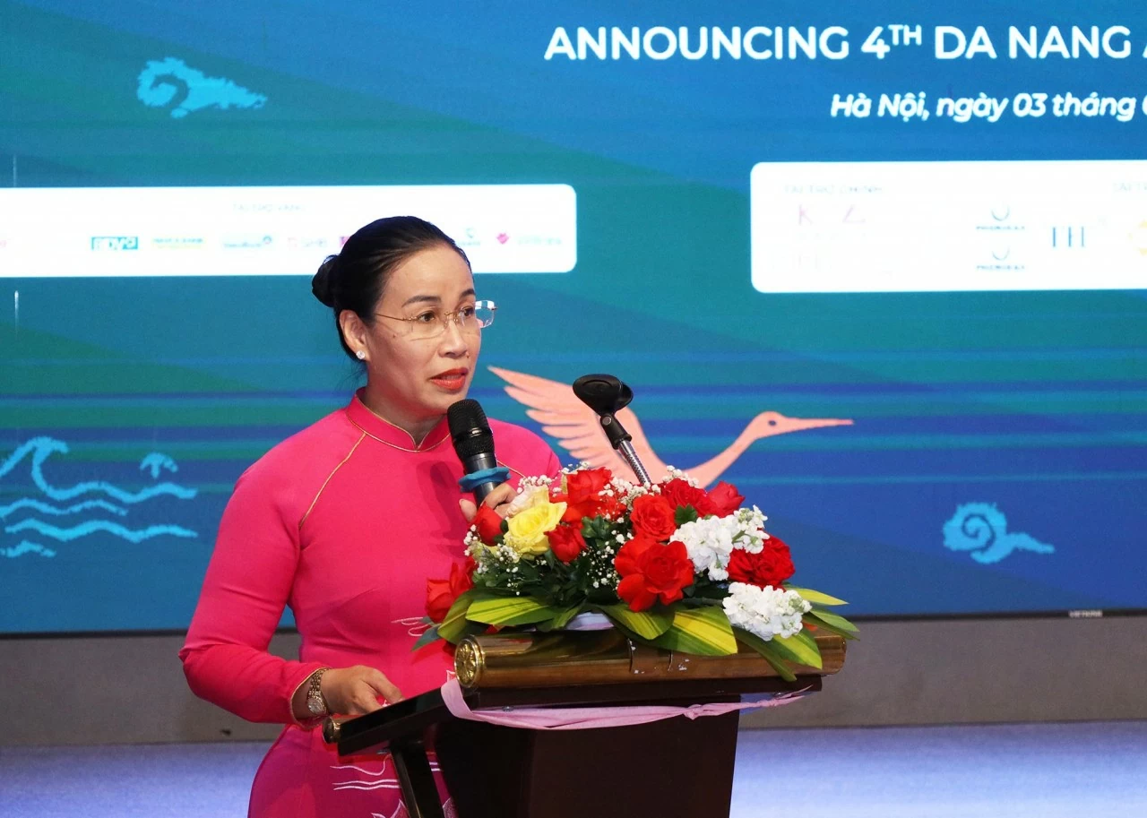 Phó Chủ tịch UBND TP. Đà Nẵng, Trưởng Ban Tổ chức DANAFF IV TS. Nguyễn Thị Anh Thi phát biểu tại buổi họp báo. (Ảnh: Thành Long) Phó Chủ tịch UBND TP. Đà Nẵng, Trưởng Ban Tổ chức DANAFF IV TS. Nguyễn Thị Anh Thi phát biểu tại buổi họp báo. (Ảnh: Thành Long)
