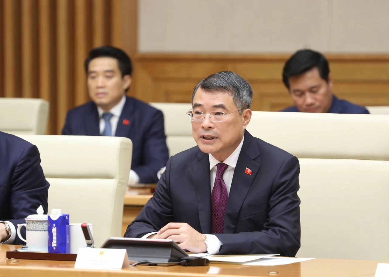 Thủ tướng Chính phủ Lê Minh Hưng phát biểu tại Hội đàm. (Ảnh: Thành Long) Thủ tướng Chính phủ Lê Minh Hưng phát biểu tại Hội đàm. (Ảnh: Thành Long)
