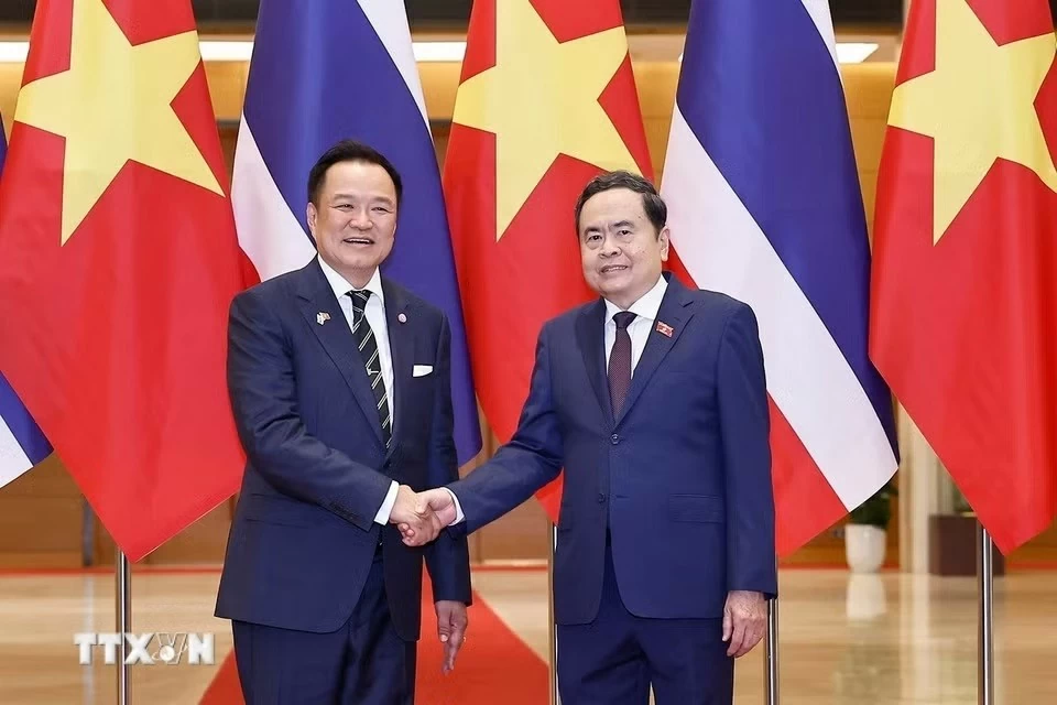Chủ tịch Quốc hội Trần Thanh Mẫn hội kiến Thủ tướng Thái Lan Anutin Charnvirakul thăm chính thức Việt Nam và tham dự Diễn đàn Tương lai ASEAN lần thứ ba. (Nguồn: TTXVN) Chủ tịch Quốc hội Trần Thanh Mẫn hội kiến Thủ tướng Thái Lan Anutin Charnvirakul thăm chính thức Việt Nam và tham dự Diễn đàn Tương lai ASEAN lần thứ ba. (Nguồn: TTXVN)