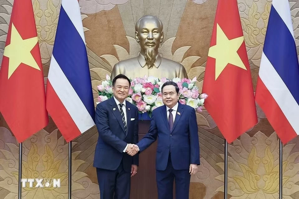 Chủ tịch Quốc hội Trần Thanh Mẫn hội kiến Thủ tướng Thái Lan Anutin Charnvirakul thăm chính thức Việt Nam và tham dự Diễn đàn Tương lai ASEAN lần thứ ba. (Nguồn: TTXVN) Chủ tịch Quốc hội Trần Thanh Mẫn hội kiến Thủ tướng Thái Lan Anutin Charnvirakul thăm chính thức Việt Nam và tham dự Diễn đàn Tương lai ASEAN lần thứ ba. (Nguồn: TTXVN)