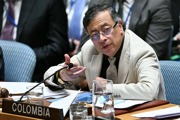 Tổng thống Colombia Gustavo Petro phát biểu trong một cuộc họp của Hội đồng Bảo an Liên Hợp Quốc về Trung Đông, tại Trụ sở Liên Hợp Quốc ở New York, ngày 10/6/2026. (Nguồn: Getty Images)