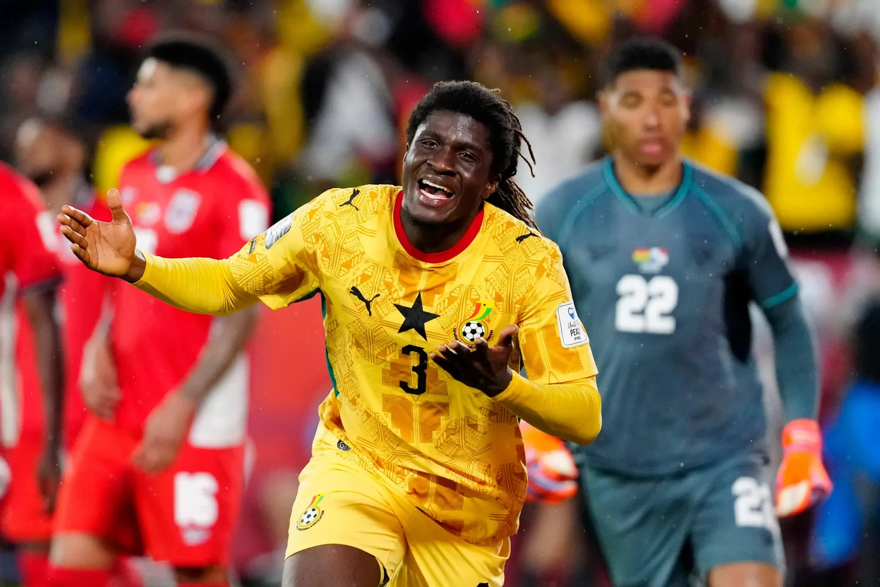 Caleb Yirenkyi trở thành người hùng khi ghi bàn ở phút 90+5 cho Ghana. Caleb Yirenkyi trở thành người hùng khi ghi bàn ở phút 90+5 cho Ghana.