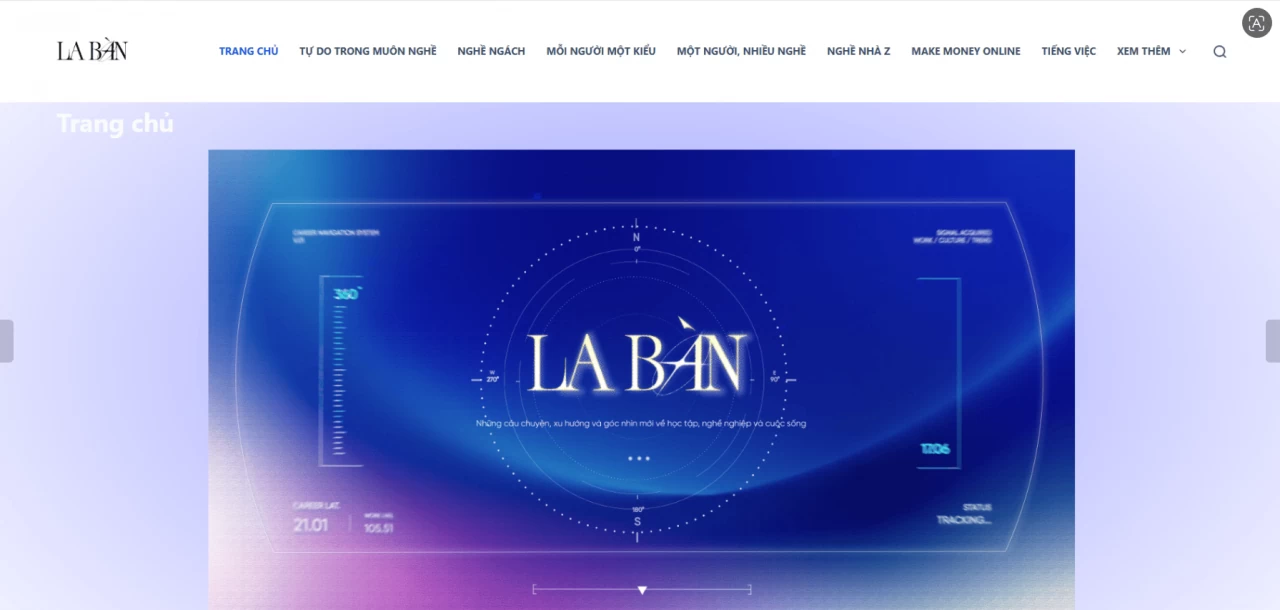 Giao diện web gần gũi với người đọc. (Ảnh: La Bàn)