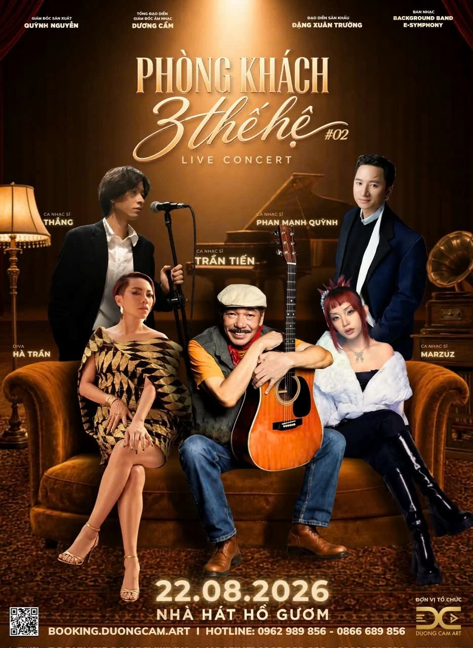 Phòng khách 3 thế hệ số 2: Cuộc gặp gỡ của Trần Tiến, Hà Trần, Phan Mạnh Quỳnh, Thắng và Marzuz