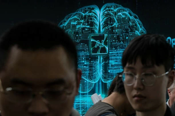 Màn hình tương tác ứng dụng AI tại văn phòng Công ty Công nghệ iRootech ở Quảng Châu, Trung Quốc. (Nuồn: Getty Images)