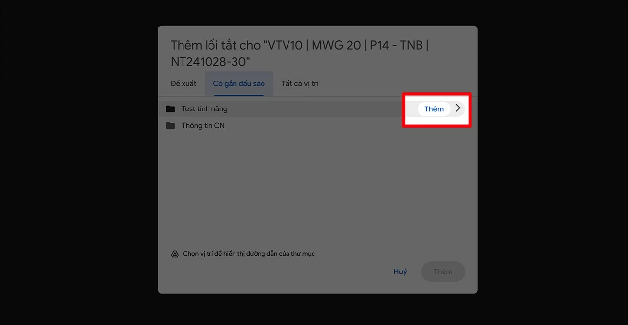 Chọn thư mục lưu.