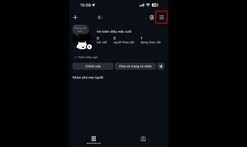 Mở phần cài đặt trên Instagram.