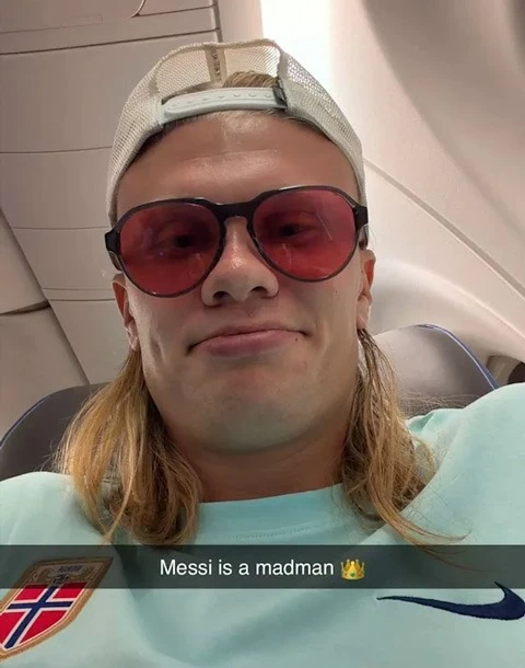 Haaland là một cầu thủ có cá tính và rất hóm hỉnh. (Nguồn: Snapchat)