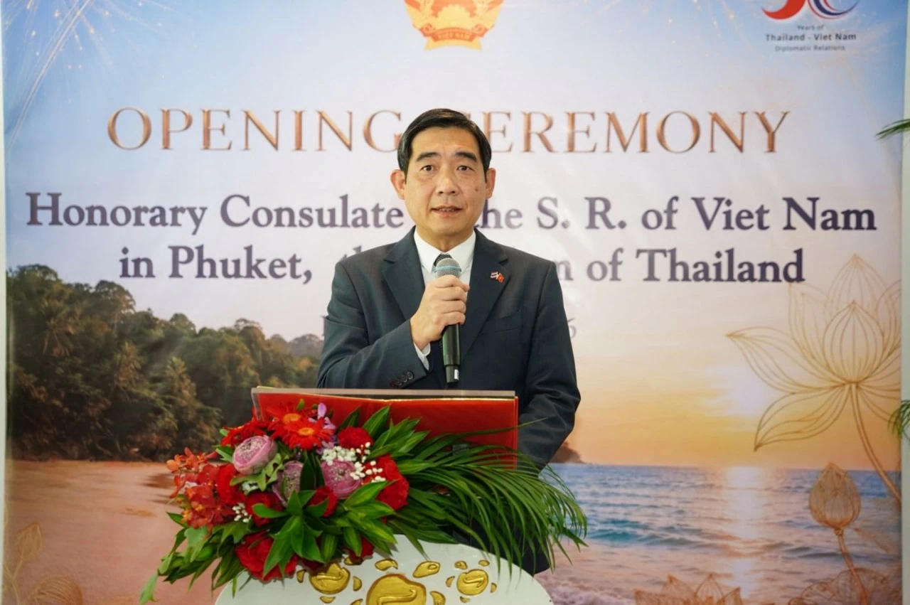 Đại sứ Việt Nam tại Thái Lan Phạm Việt Hùng phát biểu tại buổi lễ. (Nguồn: Đại sứ quán Việt Nam tại Thái Lan) Đại sứ Việt Nam tại Thái Lan Phạm Việt Hùng phát biểu tại buổi lễ. (Nguồn: Đại sứ quán Việt Nam tại Thái Lan)
