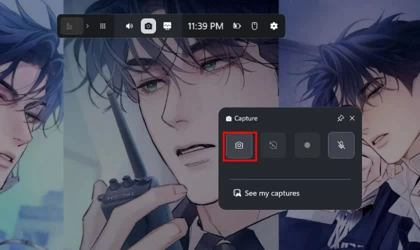 Chọn biểu tượng Capture.