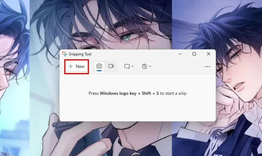 Nhấn New, kéo chuột chọn khu vực cần chụp rồi lưu ảnh bằng Ctrl + S.