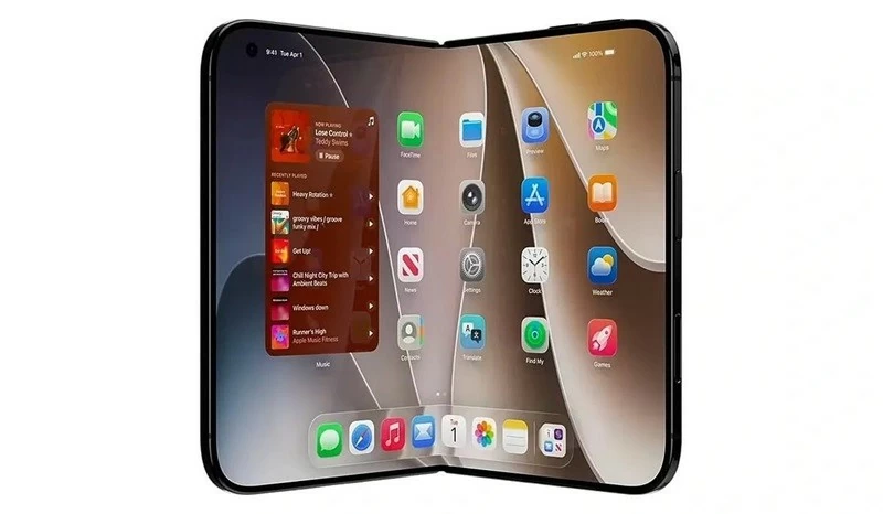 Hình ảnh minh họa chiếc iPhone màn hình gập của Apple.