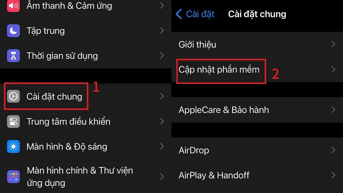 Chọn Cập nhật phần mềm. Chọn Cập nhật phần mềm.
