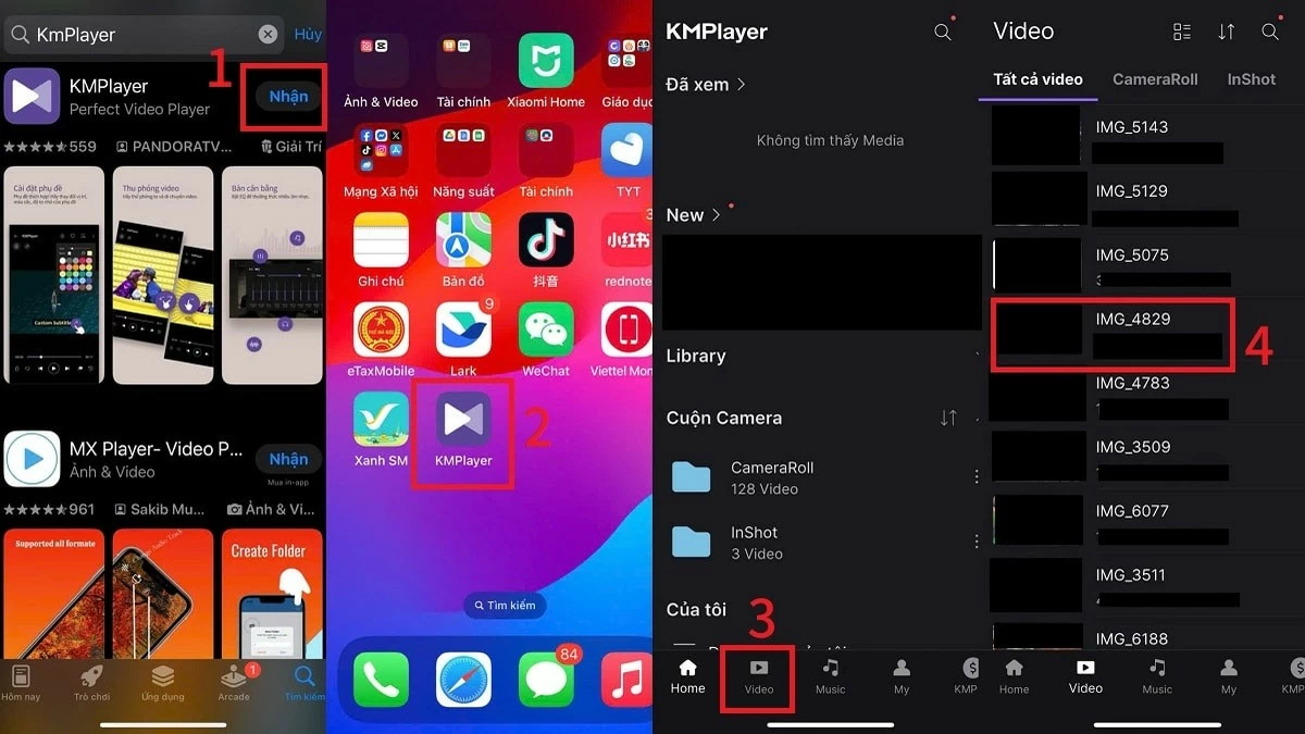 Tìm video cần xem và nhấn để phát. Tìm video cần xem và nhấn để phát.