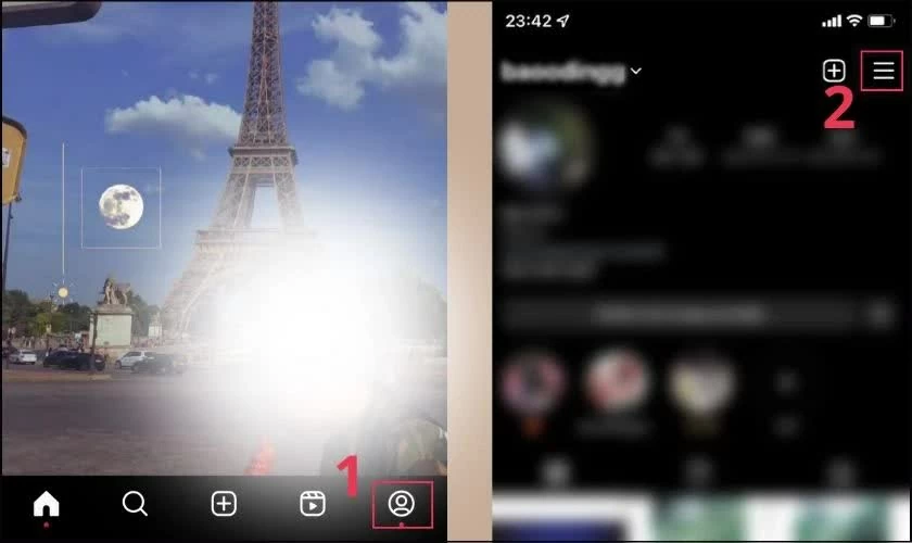 Mở Instagram và đăng nhập vào tài khoản cần chuyển đổi. 