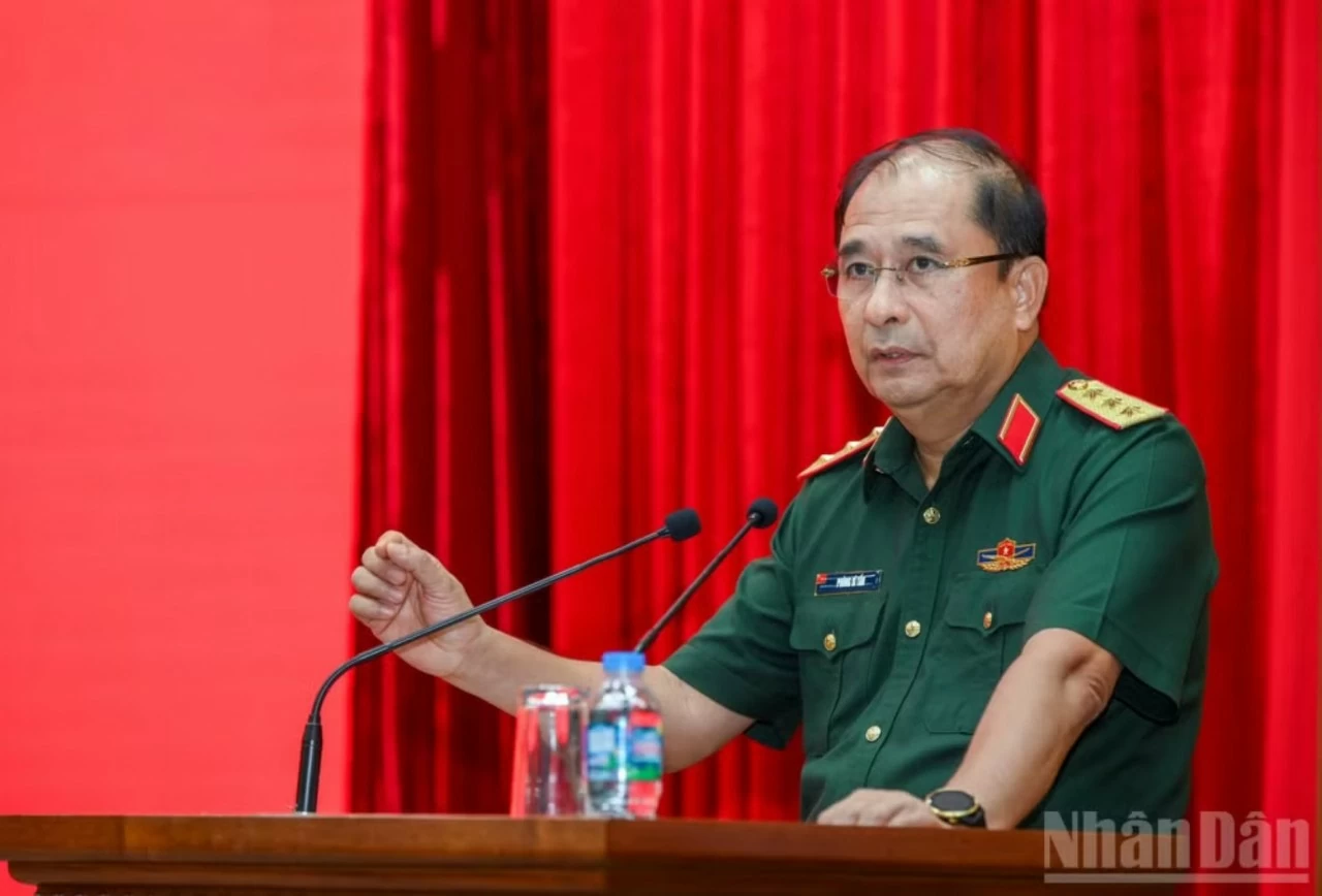 Đồng chí Thượng tướng Phùng Sĩ Tấn, Phó Tổng Tham mưu trưởng Quân đội nhân dân Việt Nam, Tổ phó Tổ công tác liên ngành, Phó trưởng Ban Chỉ đạo Bộ Quốc phòng về việc Việt Nam tham gia hoạt động gìn giữ hòa bình Liên hợp quốc. (Nguồn: Nhandan)