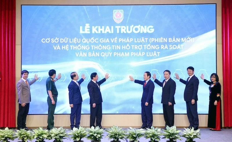 Lễ khai trương Cơ sở dữ liệu quốc gia về pháp luật phiên bản mới. (Nguồn: Cổng Thông tin điện tử Quốc hội)
