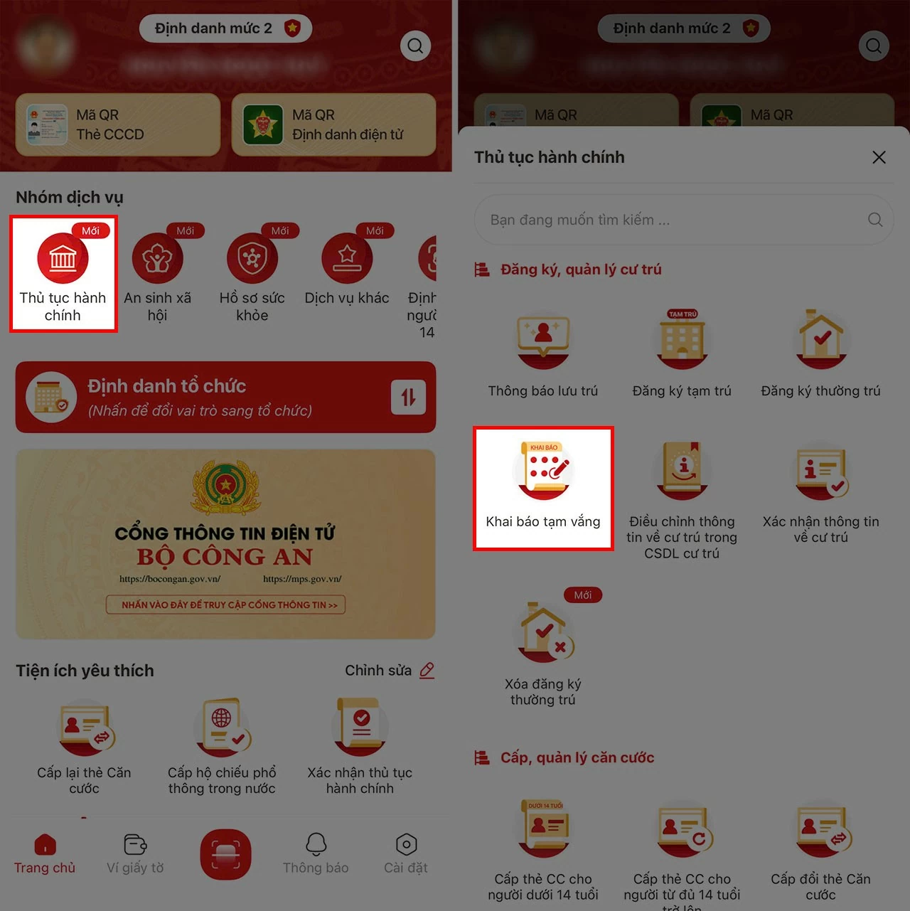 Đăng nhập tài khoản rồi chọn Thủ tục hành chính. Đăng nhập tài khoản rồi chọn Thủ tục hành chính.