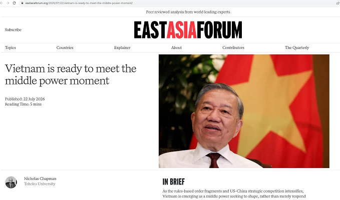 East Asia Forum: Việt Nam đã trở thành một cường quốc tầm trung East Asia Forum: Việt Nam đã trở thành một cường quốc tầm trung