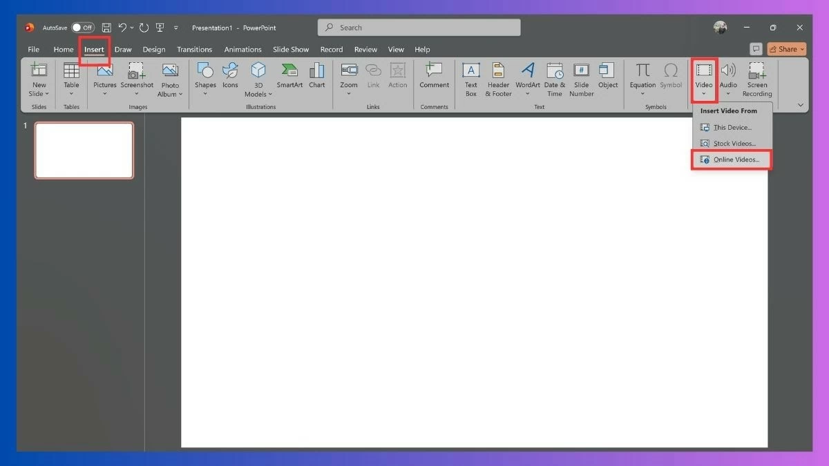 Mở file PowerPoint, chọn slide cần chèn video.