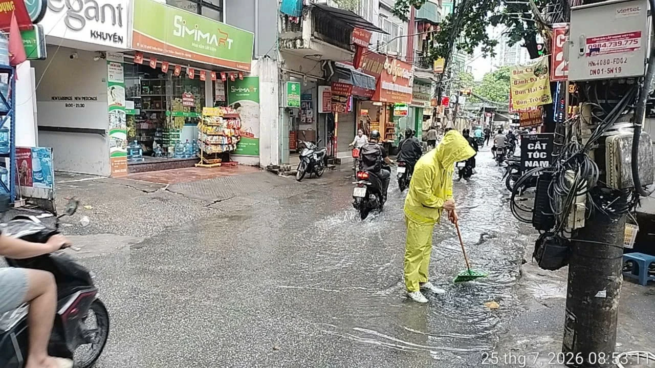 Sở Xây dựng Hà Nội thông tin về ngập úng sau trận mưa lớn rạng sáng 25/7