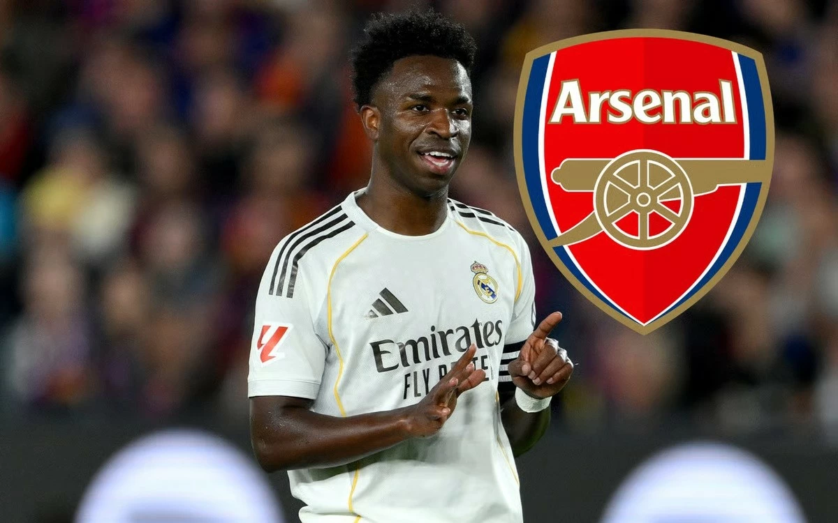 Arsenal quyết tâm chiêu mộ Vinicius. (Nguồn: Evening standard) Arsenal quyết tâm chiêu mộ Vinicius. (Nguồn: Evening standard)