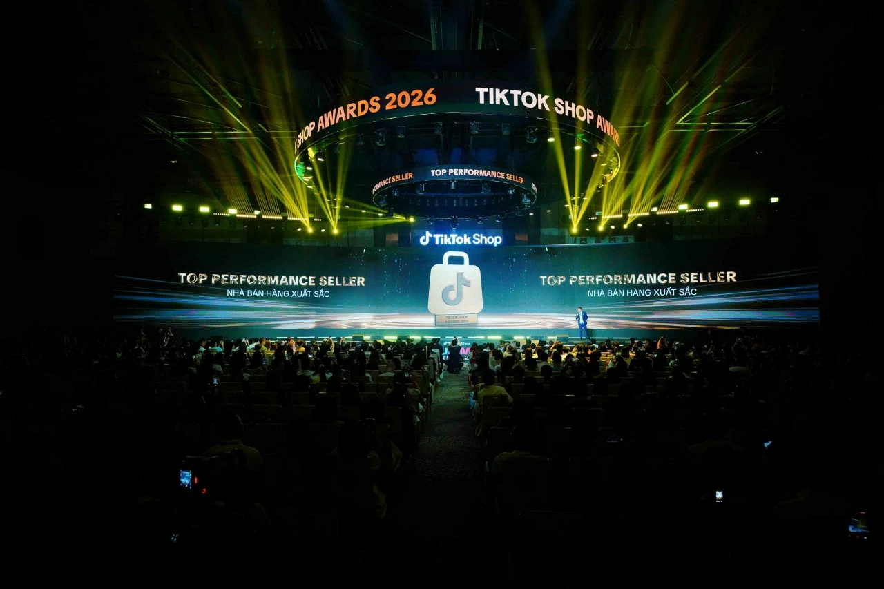 Toàn cảnh sự kiện TikTok Shop Vietnam Summit 2026 thu hút hàng ngàn nhà bán hàng, nhà sáng tạo nội dung và các đối tác trong hệ sinh thái của TikTok Shop. (Nguồn: Tiktokshop Việt Nam)
