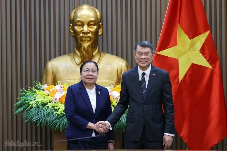 Thủ tướng Chính phủ Lê Minh Hưng tiếp Trưởng Ban Tổ chức Trung ương Đảng Nhân dân Cách mạng Lào Sisay Leudetmounsone