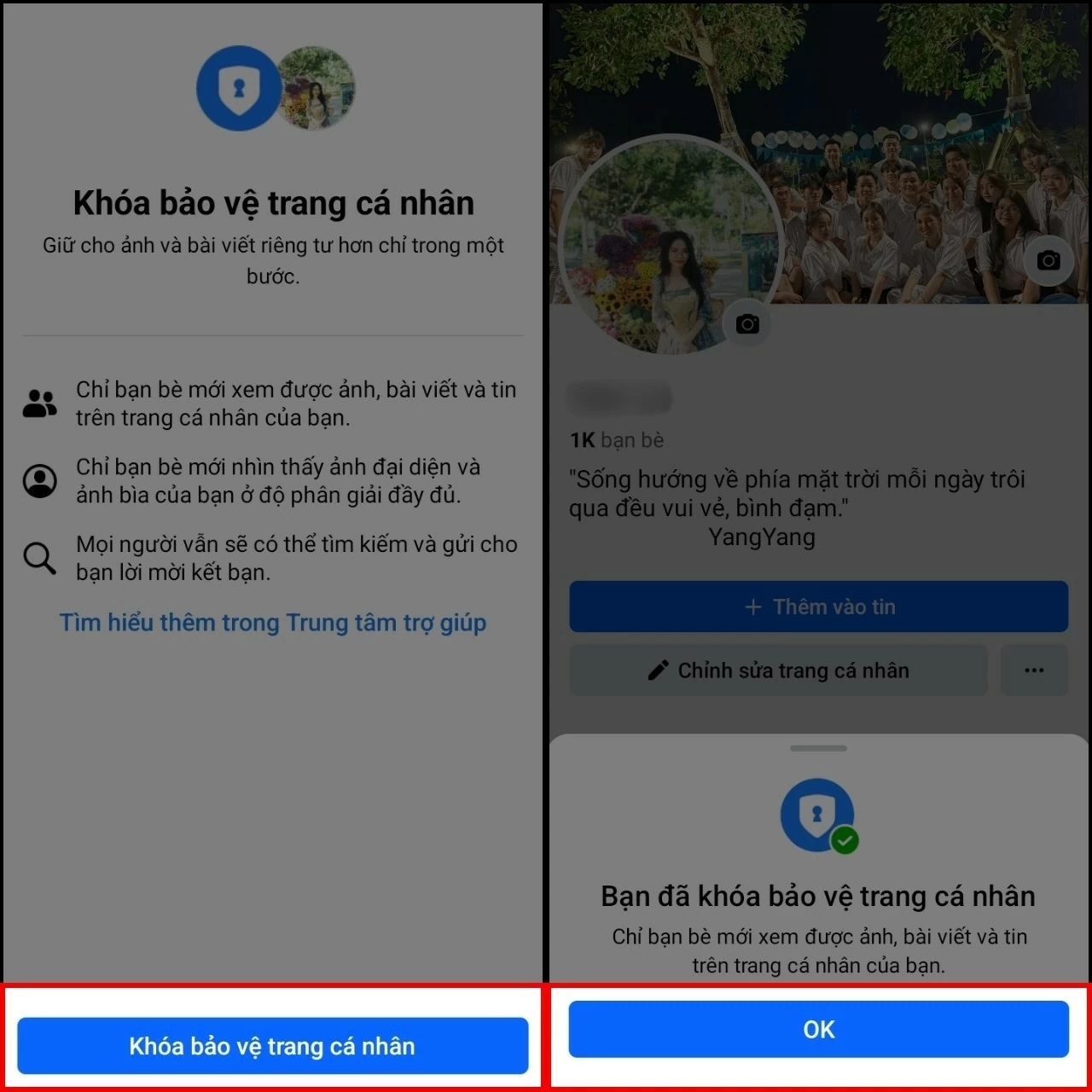 Hệ thống sẽ hiển thị thông báo xác nhận thay đổi cài đặt. 