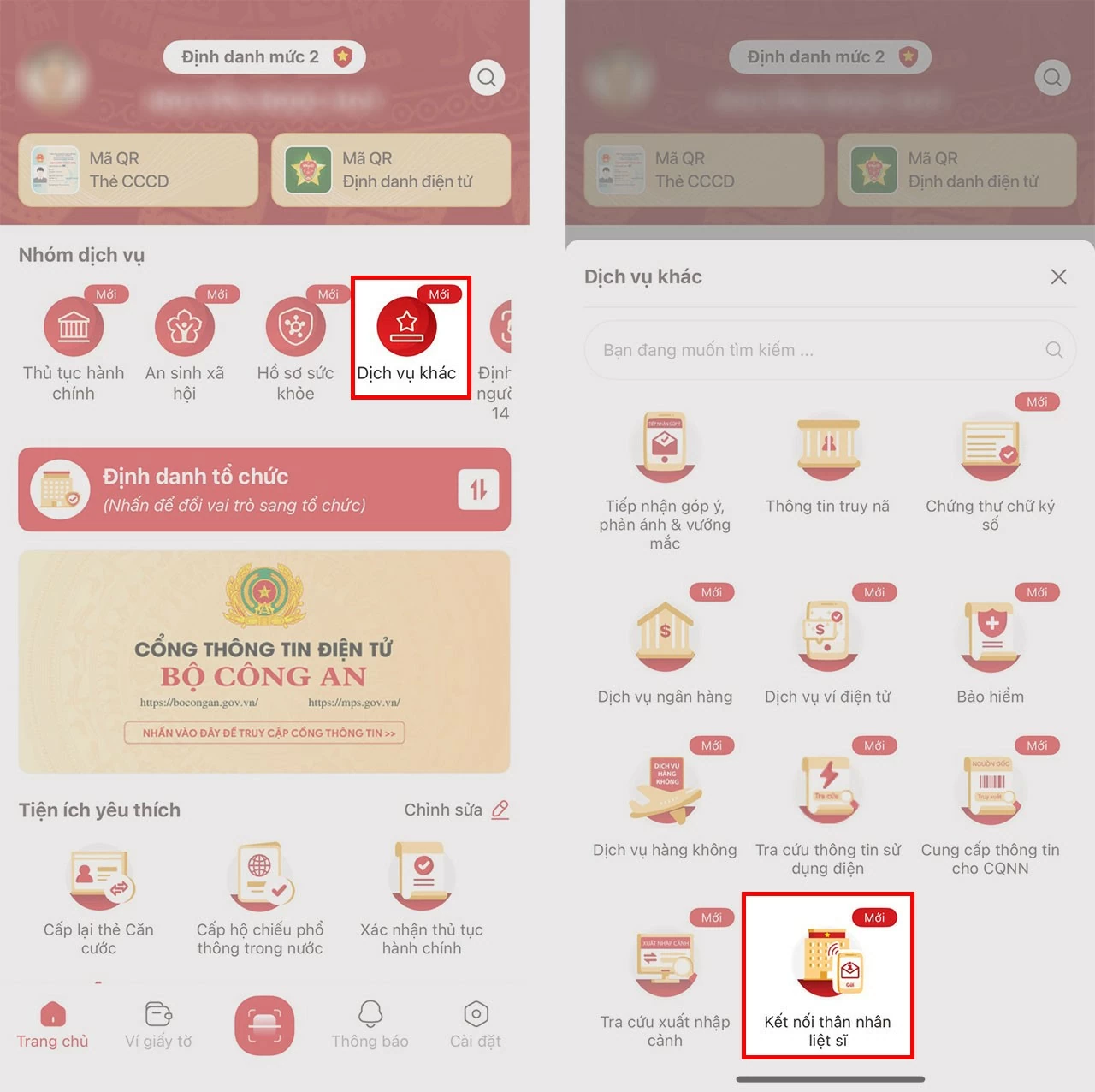 Mở ứng dụng VNeID, đăng nhập vào tài khoản cá nhân. Mở ứng dụng VNeID, đăng nhập vào tài khoản cá nhân.