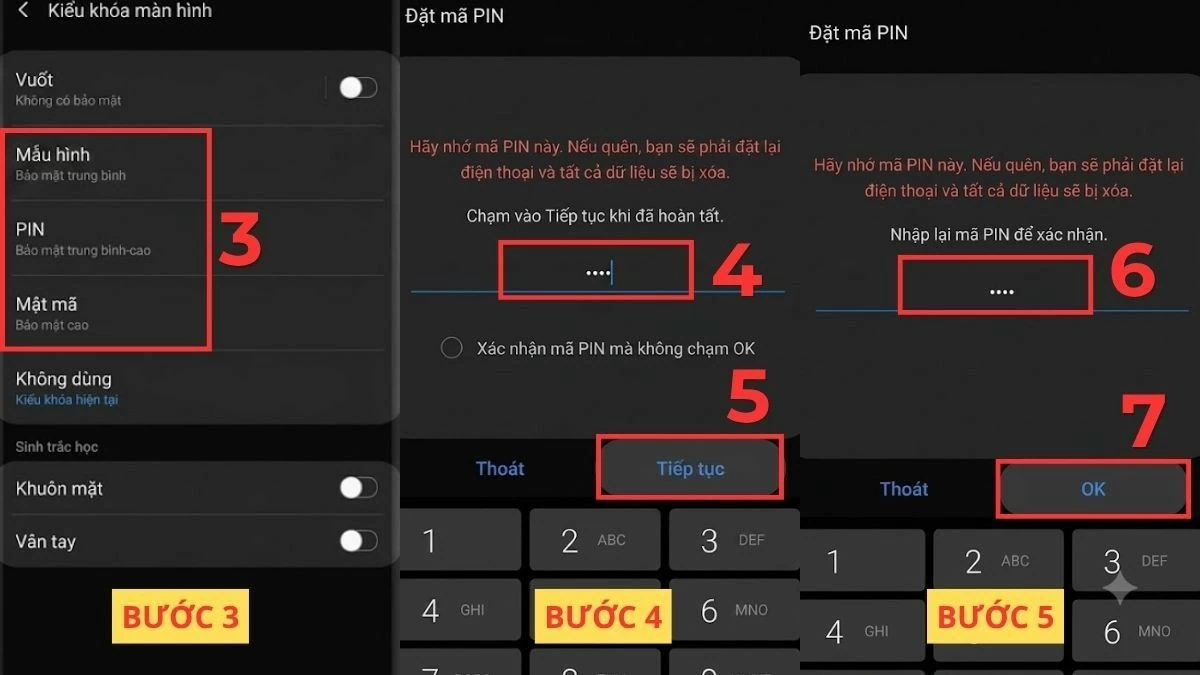 Chọn hình thức mở khóa phù hợp. Chọn hình thức mở khóa phù hợp.