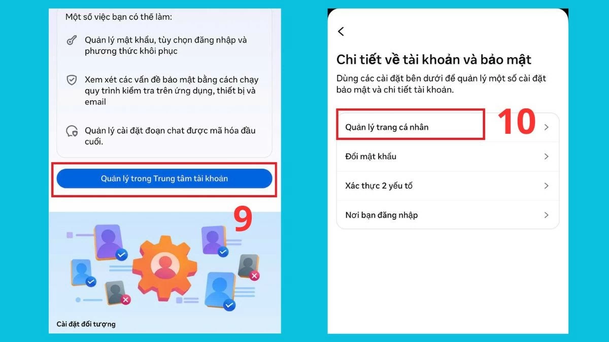 Tiếp tục truy cập Trung tâm tài khoản.
