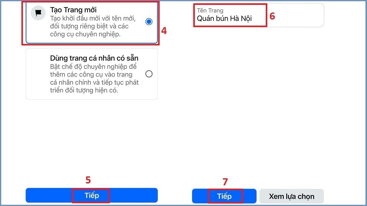 Điền thông tin cơ bản.