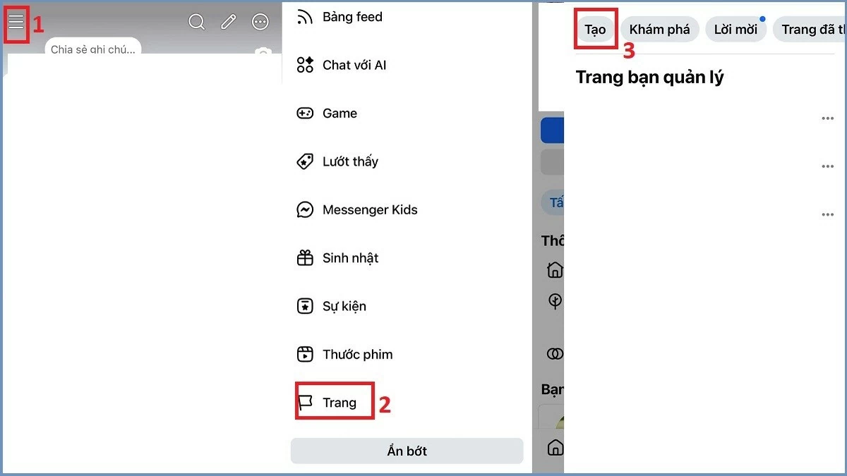 Tạo trang mới.