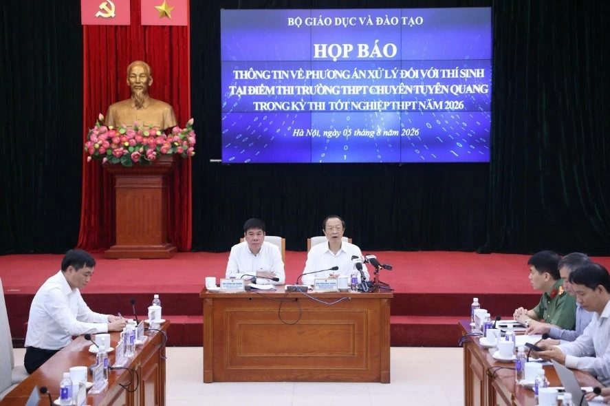 Họp báo của Bộ Giáo dục và Đào tạo sáng 5/8. (Ảnh: Thạch Thảo) Họp báo của Bộ Giáo dục và Đào tạo sáng 5/8. (Ảnh: Thạch Thảo)