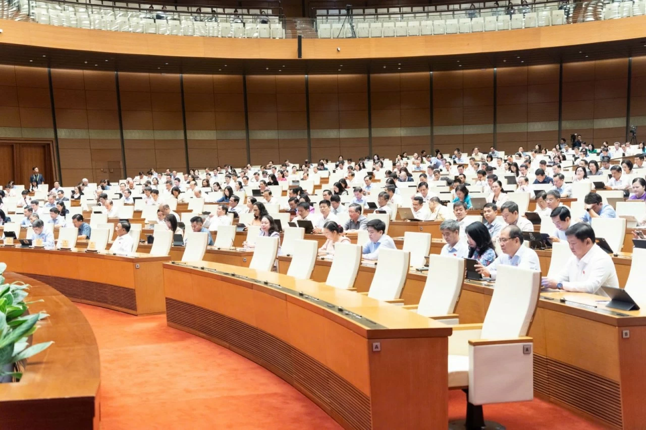 Toàn cảnh phiên họp Quốc hội sáng 9/8/2026. (Nguồn: TTXVN)