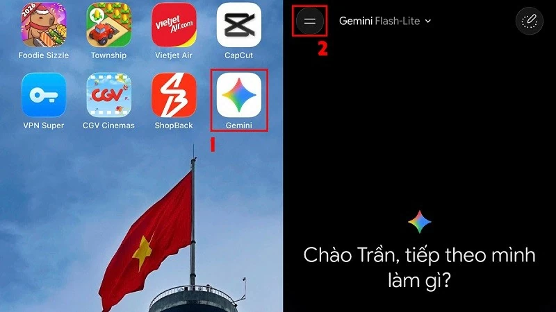 Mở ứng dụng Gemini trên điện thoại hoặc truy cập Gemini bằng trình duyệt và đăng nhập tài khoản Google. Mở ứng dụng Gemini trên điện thoại hoặc truy cập Gemini bằng trình duyệt và đăng nhập tài khoản Google.