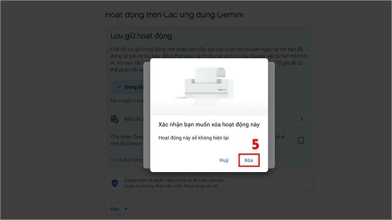 Kiểm tra lại thông tin về dữ liệu sẽ bị xóa và nhấn Xóa. Kiểm tra lại thông tin về dữ liệu sẽ bị xóa và nhấn Xóa.