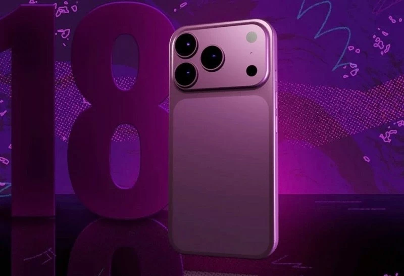 Ảnh mô phỏng iPhone 18 Pro Max màu đỏ anh đào sẫm.