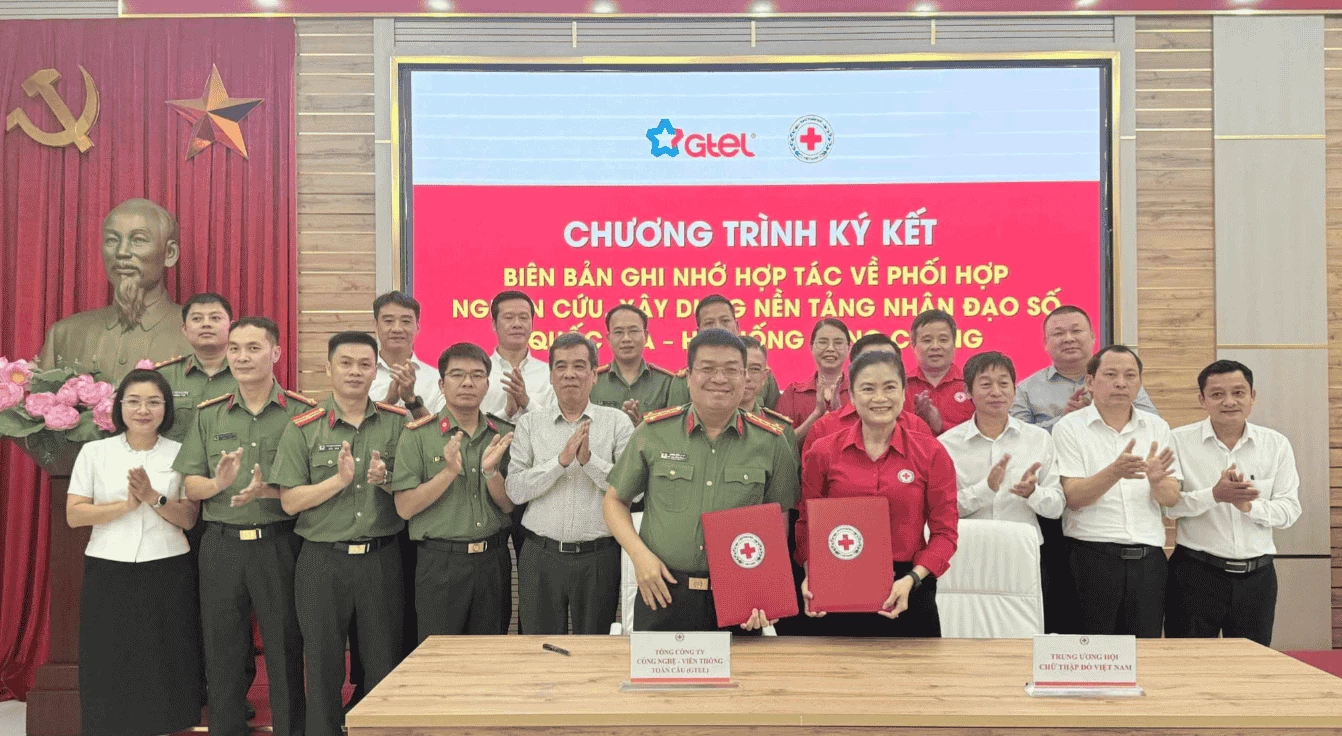 Hội Chữ thập đỏ Việt Nam và GTEL ký Biên bản ghi nhớ hợp tác nghiên cứu Nền tảng Nhân đạo số quốc gia.