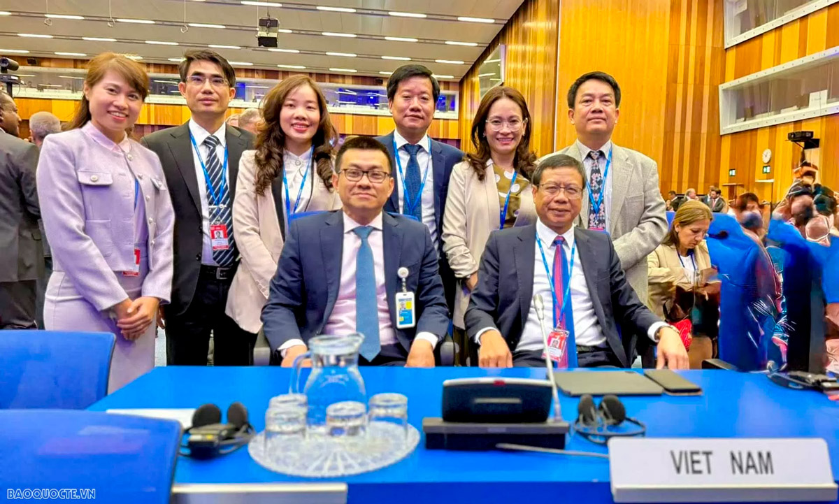 Đoàn Việt Nam tham dự Khóa họp lần thứ 69 của Đại hội đồng Cơ quan Năng lượng Nguyên tử Quốc tế (IAEA) vào tháng 9/2025. 