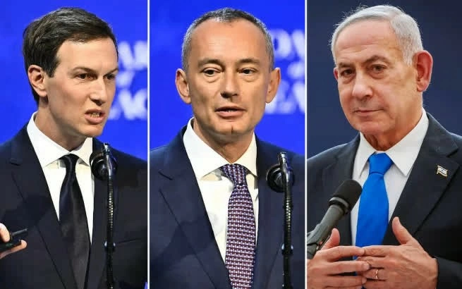 Thủ tướng Israel Benjamin Netanyahu gặp Jared Kushner và Nickolay Mladenov để thảo luận các bước tiếp theo trong kế hoạch hòa bình Gaza. (Nguồn: The Times of Israel) Thủ tướng Israel Benjamin Netanyahu gặp Jared Kushner và Nickolay Mladenov để thảo luận các bước tiếp theo trong kế hoạch hòa bình Gaza. (Nguồn: The Times of Israel)