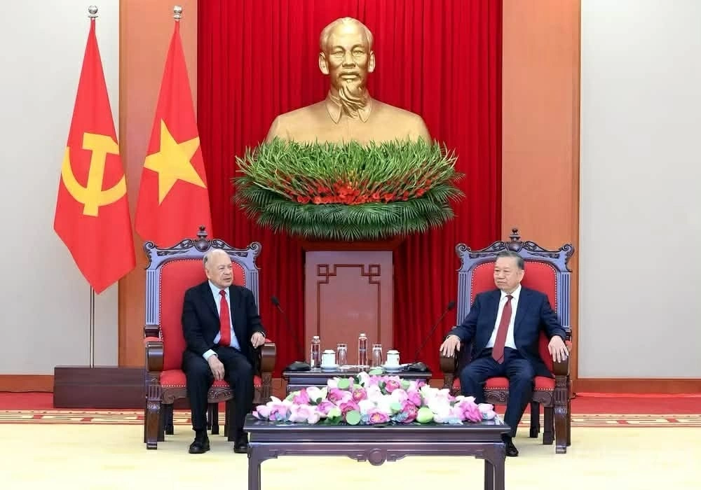 Tổng Bí thư, Chủ tịch nước Tô Lâm và Tổng Bí thư Alberto Anaya Gutierrez nhất trí tăng cường hơn nữa phối hợp hai Đảng trong thúc đẩy trao đổi đoàn cấp cao và các cấp giữa hai Đảng, hai nước. (Nguồn: Baonhandan)
