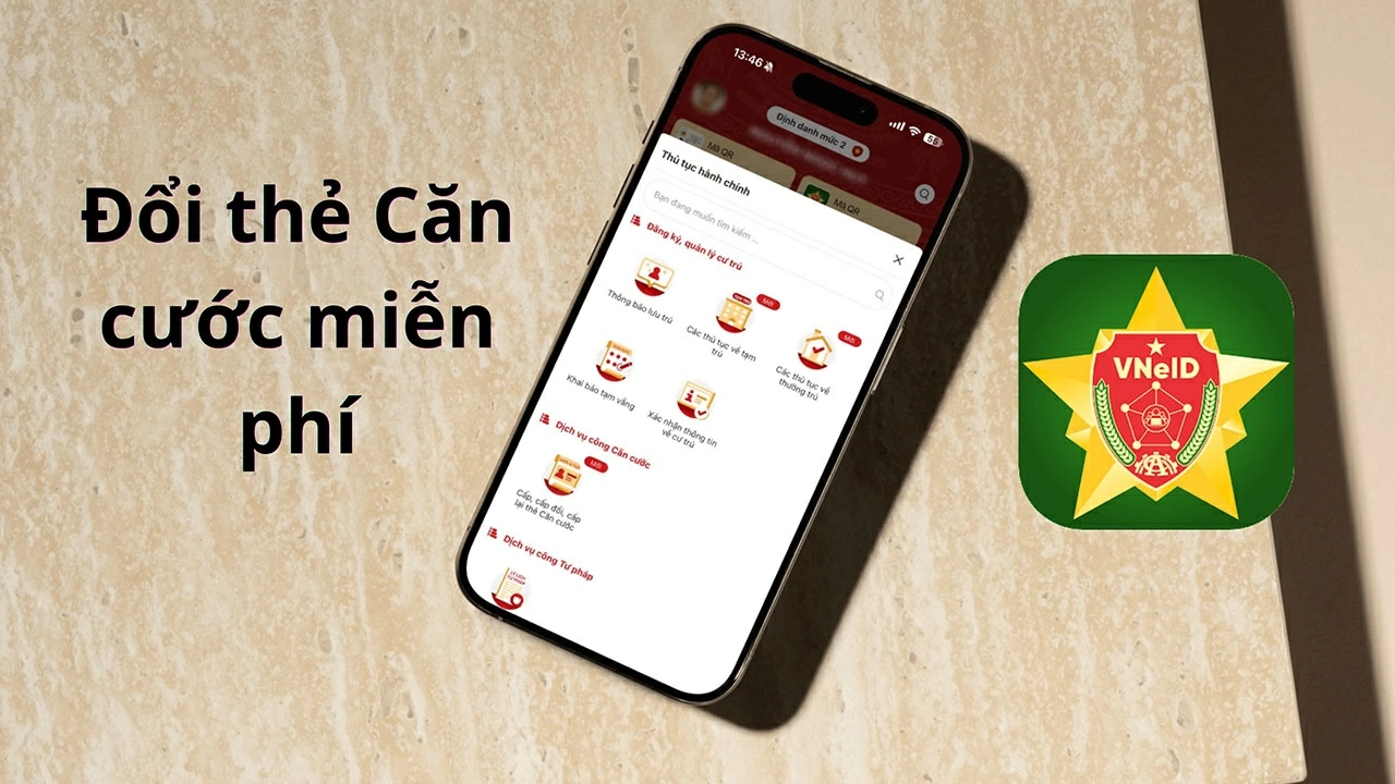 Cách đổi thẻ Căn cước miễn phí trên VneID nhanh chóng.